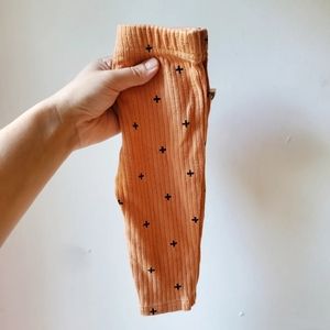 Rabbit + Bear Brown Ribbed Organic Cotton Pants, size 3-6m